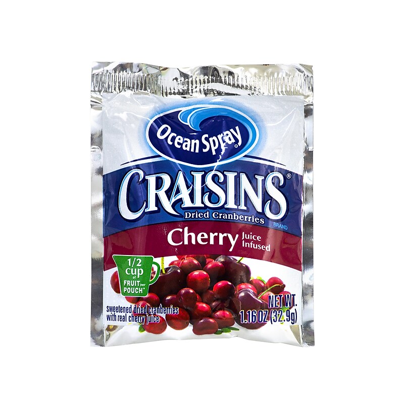 Ocean Spray Craisins Gluten Free Cherry Dried Cranberries, 1.16 oz., 3 Packs/Box (307-00077) image 1