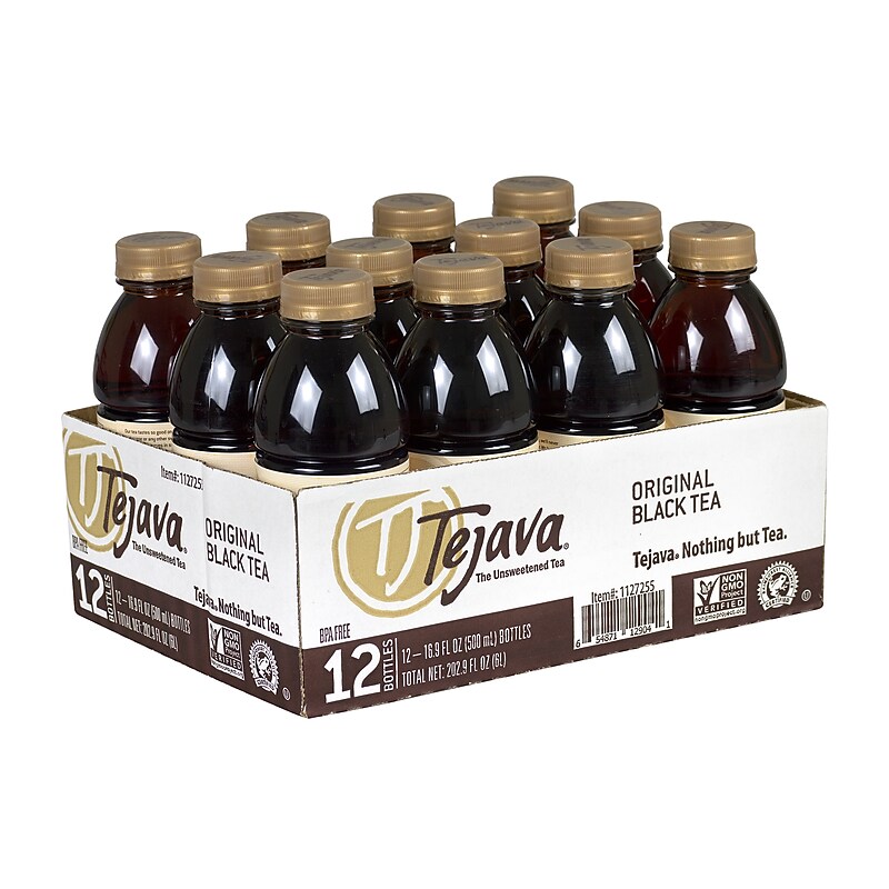 Tejava Original Unsweetened Black Tea, 16.9 oz., 12/Pack (313-00005) image 1