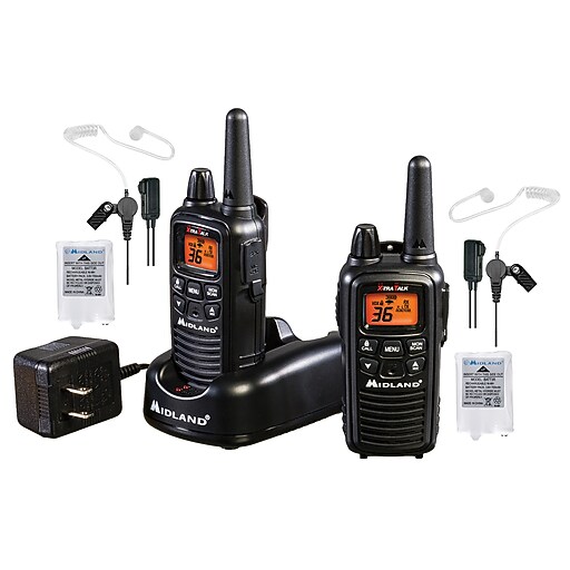 MIDLAND RADIO FRS License Free Business Two Way Radio Bundle, Black, 2
