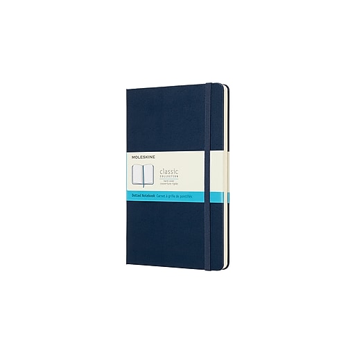 Moleskine Classic Notebook, Large, Dotted, Blue Sapphire, Hard Cover