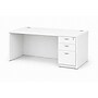Boss Office Products 60"W Single-Pedestal Office Desk, White (GROUPA23-WT)~#|#~sp320815132_sc7