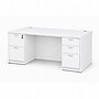 Boss Office Products 66"W Double-Pedestal Office Desk, White (GROUPA22-WT)~#|#~sp320815137_sc7