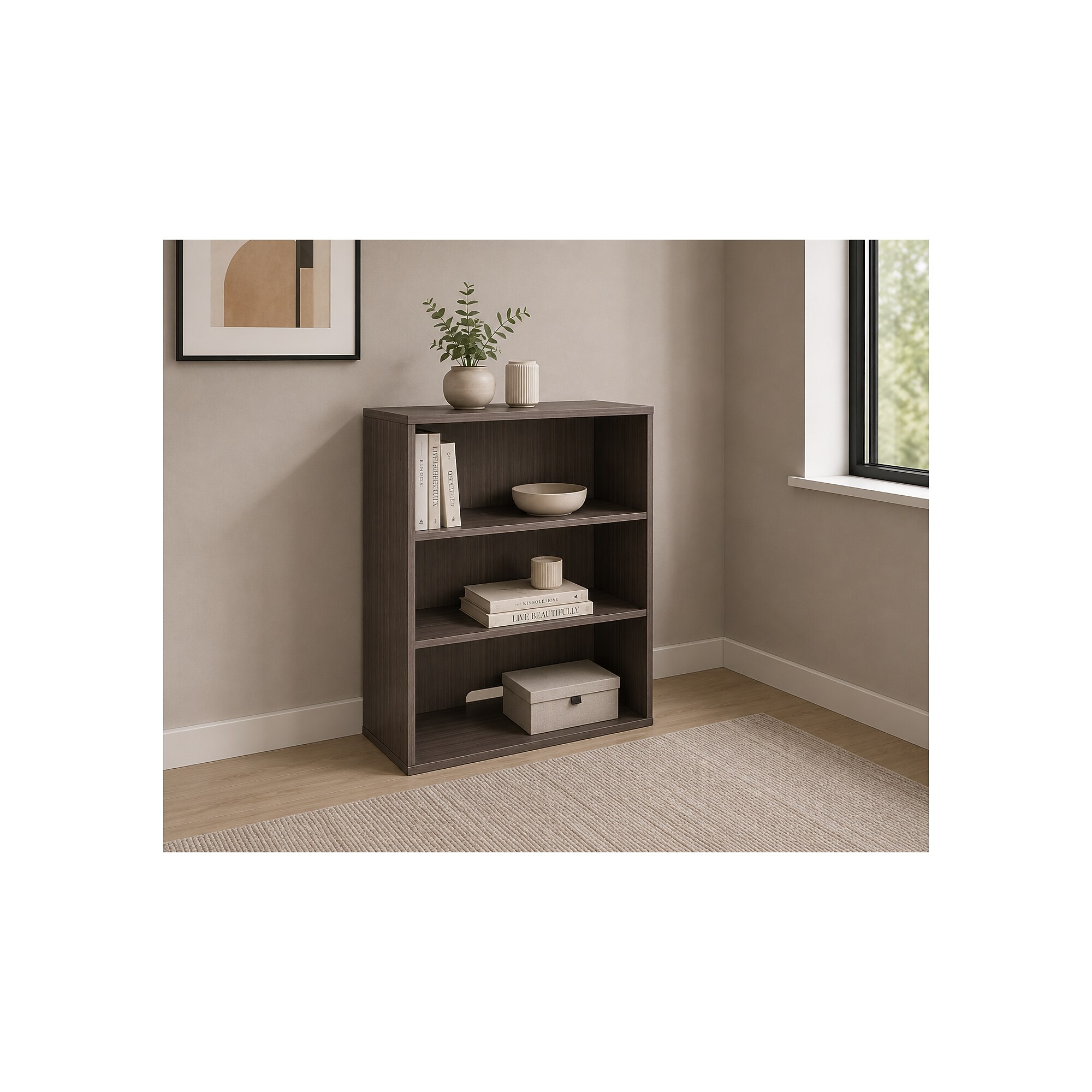 Boss Office Products 36″H 3-Shelf Bookcase, Driftwood (N153-DW) Sansujyuku sansujyuku.com