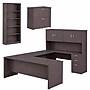 Boss Office Products U-Shaped Desk with Hutch, File Cabinet, and Bookcase, Driftwood (GROUPA28-DW)~#|#~sp320815206_sc7