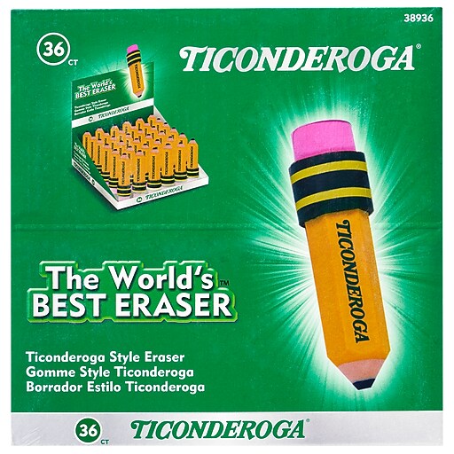 Ticonderoga Pencil Shaped Erasers, 36/Pack (38936) at Staples