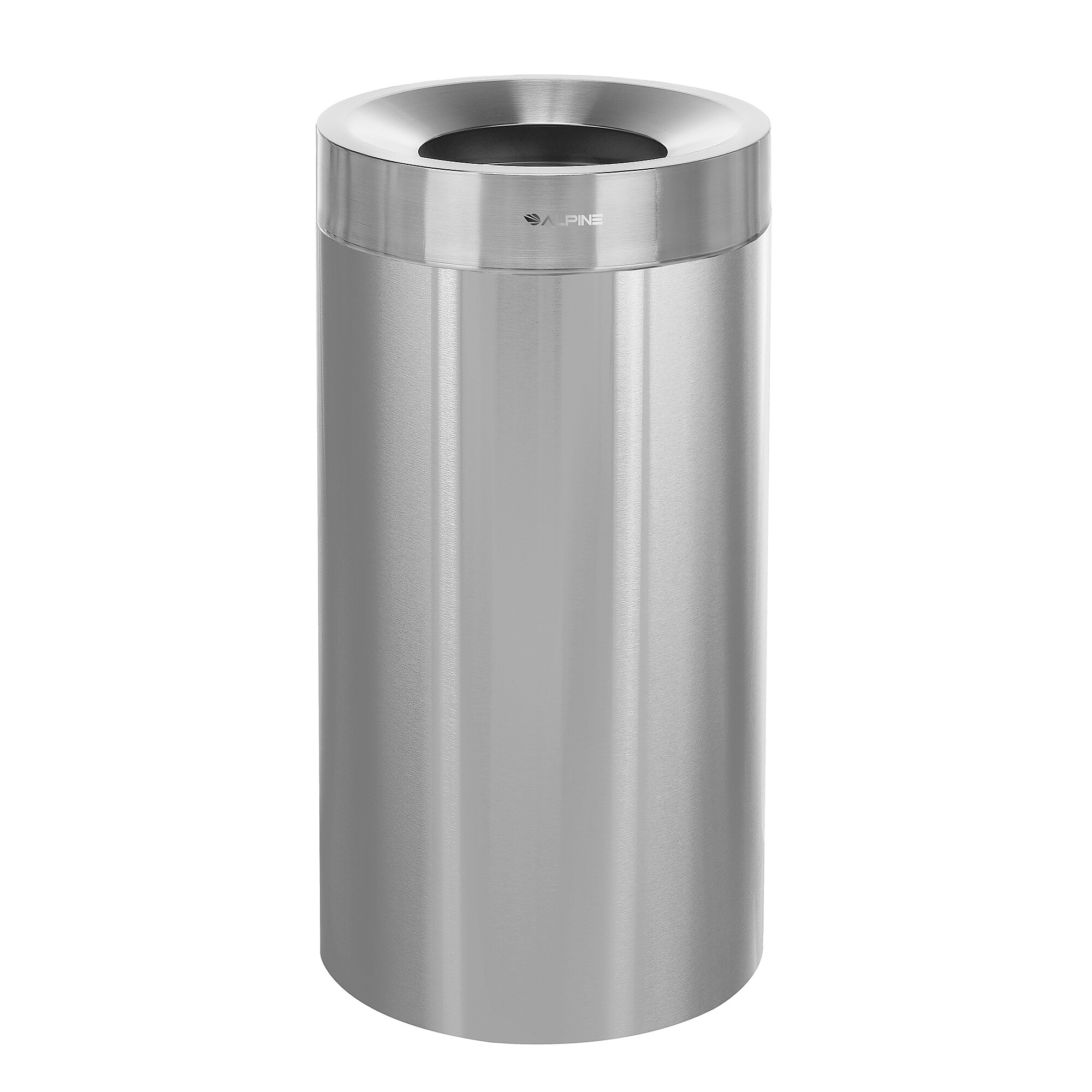 Alpine Industries Stainless Steel Trash Can with Open Lid, 27 Gallon, Silver (ALP475-27) Sansujyuku sansujyuku.com