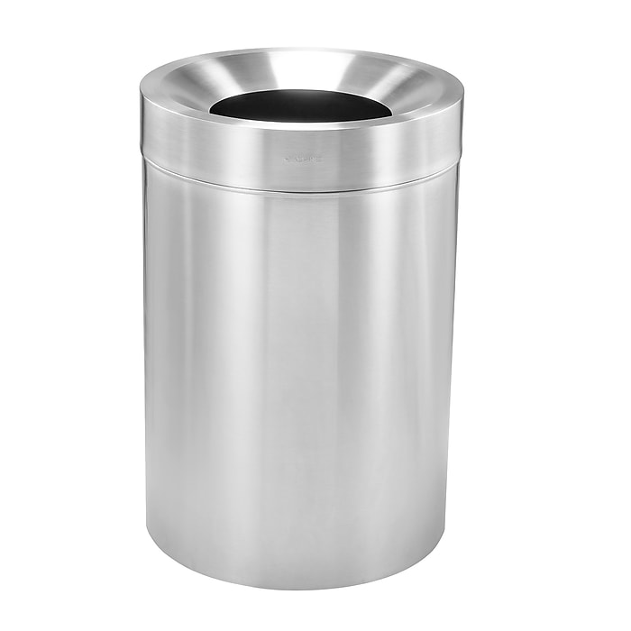 Alpine Industries Stainless Steel Trash Can with Open Lid, 50