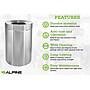 Alpine Industries Stainless Steel Trash Can with Open Lid, 50 Gallon, Silver (ALP475-50)~#|#~sp321186811_sc7