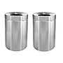 Alpine Industries Stainless Steel Trash Can with Open Lid, 100 Gallon, Silver, 2/Pack (ALP475-50-2PK)~#|#~sp321186954_sc7