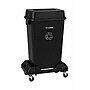 Alpine Industries Plastic Trash Can with Lid and Dolly, 23 Gallon, Black (ALP477-BLK1-PKD)~#|#~sp321253554_sc7