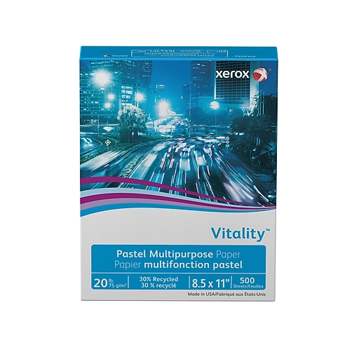 Xerox Vitality 30% Recycled Multipurpose Paper, 20 lbs., 8.5