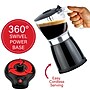 Brentwood 6-Cup Electric Moka Pot Espresso Machine with Electric Milk Frother & Drink Mixer, Black (KITBTWCOFFEE01)~#|#~sp321498288_sc7