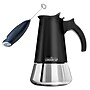 The London Sip Bundle 10-Cup Stainless Steel Stovetop Espresso Maker with Milk Frother, Black (KITESCLCOFFEE01)~#|#~sp321498324_sc7