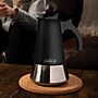 The London Sip Bundle 10-Cup Stainless Steel Stovetop Espresso Maker with Milk Frother, Black (KITESCLCOFFEE01)~#|#~sp321498330_sc7