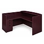 Boss Office Products 71" Reception Workstation with Pedestal, Mahogany (GROUPB-M)~#|#~sp321504111_sc7