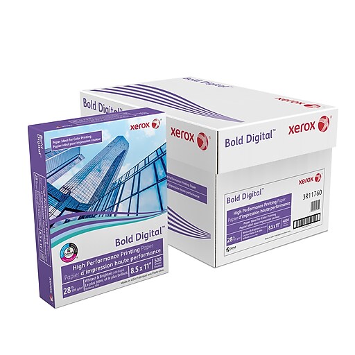 Xerox® Bold™ Digital Printing Paper, 28 lb. Text, 8 ½” x 11”, Case