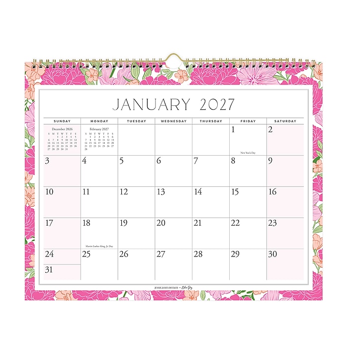 2027 Blue Sky Jessie James Decker Monthly Wall Calendar, Floral