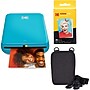 Kodak Step Mobile 2" x 3" Instant Photo Printer Go Bundle with Zink Photo Paper & Case, Blue~#|#~sp321963990_sc7