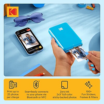 Kodak Step Mobile 2″ x 3″ Instant Photo Printer Go Bundle with Zink Photo Paper & Case, Blue Sansujyuku sansujyuku.com