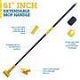 BISON LIFE 61' Extendable Jaw Clamp Wet Mop Handle, Black/Yellow, 6/Pack (BPHD-EXH-JC-BK-1-6A)~#|#~sp322035653_sc7