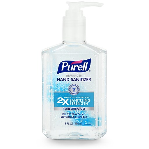 Purell Advanced 70% Alcohol Gel Hand Sanitizer, Clean Scent, 8 oz