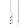 STANLEY PowerMAX 3 Mini 3-Outlet Power Strip with Braided Fabric Cord & Straight Plug, 1.5-ft., White (30000)~#|#~sp322050713_sc7