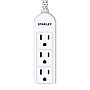 STANLEY PowerMAX 3 Mini 3-Outlet Power Strip with Braided Fabric Cord & Straight Plug, 1.5-ft., White (30000)~#|#~sp322050718_sc7