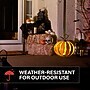 Haunted Hill Farm 1.2-Ft. Metal LED Pumpkin Lantern Decor, Indoor & Covered Outdoor, Battery Operated, Orange (HHMT014PMP-ORG)~#|#~sp322105016_sc7