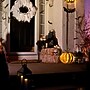 Haunted Hill Farm 1.2-Ft. Metal LED Pumpkin Lantern Decor, Indoor & Covered Outdoor, Battery Operated, Orange (HHMT014PMP-ORG)~#|#~sp322105018_sc7
