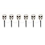 Haunted Hill Farm 1-Ft. Skull Stakes with Lights, Set of 6, Battery-Operated, Multi-color (HHLTCLOWN-1L)~#|#~sp322105031_sc7