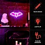 Haunted Hill Farm 0.6-Ft. Neon Purple LED Bat Wall Decoration for Indoors & Covered Outdoors, Plug-in (HHLED015BAT-PUR)~#|#~sp322105106_sc7