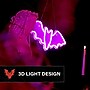 Haunted Hill Farm 0.6-Ft. Neon Purple LED Bat Wall Decoration for Indoors & Covered Outdoors, Plug-in (HHLED015BAT-PUR)~#|#~sp322105109_sc7