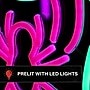 Haunted Hill Farm 0.9-Ft. Neon Pink & Green LED Spider & Web Wall Decor, Indoor & Covered Outdoor, Plug-in (HHLED011SPIDER-MLT)~#|#~sp322105135_sc7