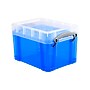 Really Useful Box 3 Quart Storage Box, Latching Lid, Plastic, Transparent Blue (3TB)~#|#~sp322753196_sc7