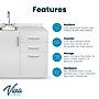 Viva Comfort 36'' H x 36" W Exam Room Medical Cabinet with Left Sink and 24" Right Desk, 3 Drawers, Gray (90236-LS-GRY-AO)~#|#~sp322895026_sc7