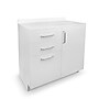 Viva Comfort 36'' H x 36" W Exam Room Medical Cabinet with 24" Right Side Desk, 3 Drawers, Gray (90236-NS-GRY-AO)~#|#~sp322895079_sc7