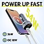 Overtime A40 54W Dual-Port Car Charger with LED Voltage Display and 6 ft. 60W USB-C Charging Cable Bundle (OCA40BKBD1)~#|#~sp323284993_sc7