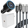 Overtime 4-Piece Charging Kit, 100W GaN3 Wall Charger, 130W Triple-Port Car Charger, Two 6 ft. 100W USB-C Cables (OCTW49A60BD1)~#|#~sp323285117_sc7