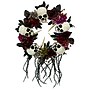 Haunted Hill Farm 2-Ft. Halloween Wreath with Skulls, Fall Flowers, and Vines, Indoor & Covered Outdoor, Multi (HHWTHSKL-2)~#|#~sp323423438_sc7