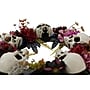 Haunted Hill Farm 2-Ft. Halloween Wreath with Skulls, Fall Flowers, and Vines, Indoor & Covered Outdoor, Multi (HHWTHSKL-2)~#|#~sp323423445_sc7