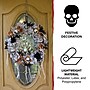 Haunted Hill Farm 1.8-Ft. Gothic Skull Wreath with Multicolor Flowers, Indoor or Covered Outdoor (HHWRTHSKL-7)~#|#~sp323423451_sc7