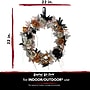 Haunted Hill Farm 1.8-Ft. Gothic Skull Wreath with Multicolor Flowers, Indoor or Covered Outdoor (HHWRTHSKL-7)~#|#~sp323423452_sc7