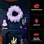 Haunted Hill Farm 2-Ft. Lighted Ghost Wreath, Indoors & Covered Outdoors, Battery Operated, White/Black (HHWRTHGHOST-1WHT)~#|#~sp323423460_sc7