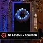 Haunted Hill Farm 2-Ft. Lighted Ghost Wreath, Indoors & Covered Outdoors, Battery Operated, White/Black (HHWRTHGHOST-1WHT)~#|#~sp323423462_sc7
