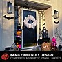 Haunted Hill Farm 2-Ft. Lighted Ghost Wreath, Indoors & Covered Outdoors, Battery Operated, White/Black (HHWRTHGHOST-1WHT)~#|#~sp323423463_sc7