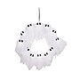Haunted Hill Farm 2-Ft. Lighted Ghost Wreath, Indoors & Covered Outdoors, Battery Operated, White/Black (HHWRTHGHOST-1WHT)~#|#~sp323423466_sc7