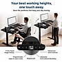 Uncaged Ergonomics Rise Up 60"W Electric Rectangular Adjustable Bamboo Standing Desk, Black (RUBBK)~#|#~sp323658332_sc7