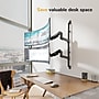 Mount-It! Adjustable Dual Stacking Monitor Wall Mount, Gas Spring Arms, up to 49", Holds 44 lbs., Matte Black (MI-12020)~#|#~sp323769834_sc7