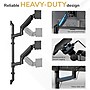 Mount-It! Adjustable Dual Stacking Monitor Wall Mount, Gas Spring Arms, up to 49", Holds 44 lbs., Matte Black (MI-12020)~#|#~sp323769835_sc7
