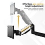 Mount-It! Adjustable Dual Stacking Monitor Wall Mount, Gas Spring Arms, up to 49", Holds 44 lbs., Matte Black (MI-12020)~#|#~sp323769836_sc7